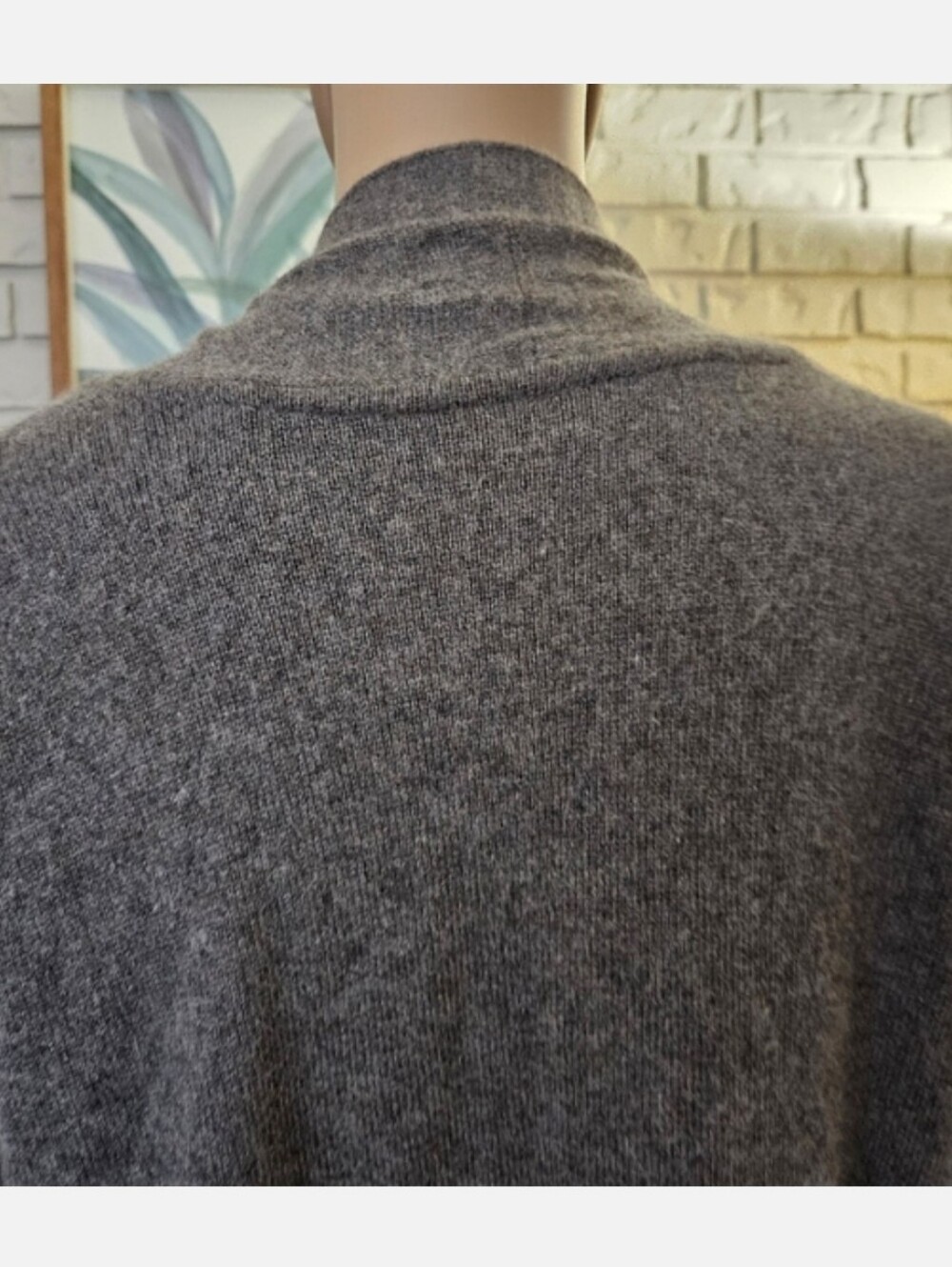 Aritzia Talula Charcoal Gray Open Front Cardigan Long Line Angora Cashmere Blend - Picture 8 of 13